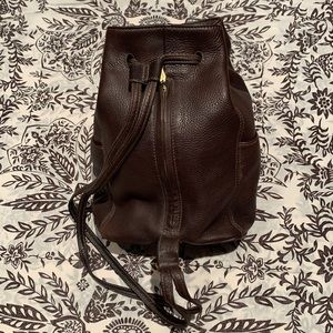 Coach chocolate brown leather backpack purse